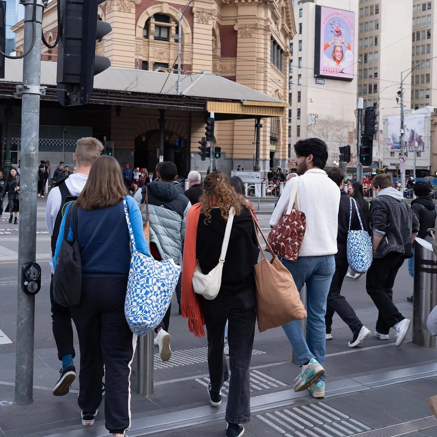 Outreach volunteers near Flinders Street Station