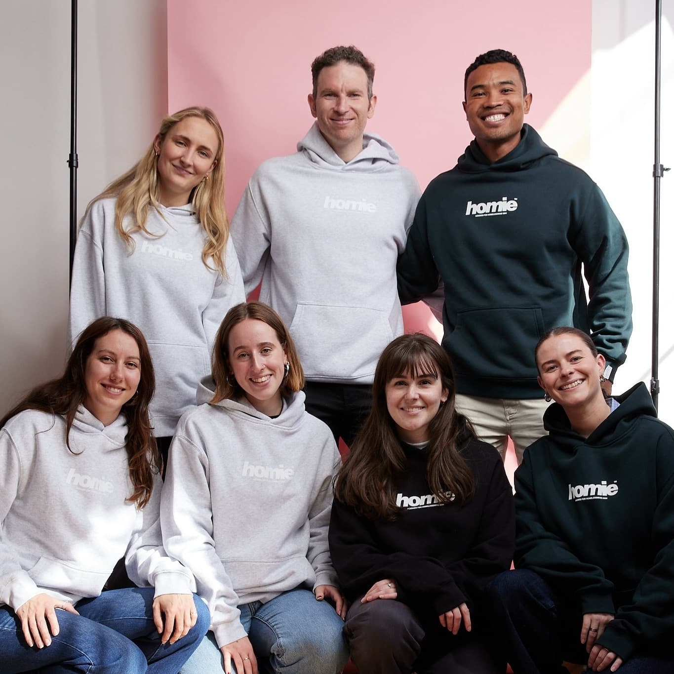 7 members of the Mobilise team at an event run by Homie